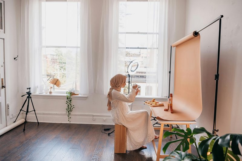 Durante uno shooting sala pose