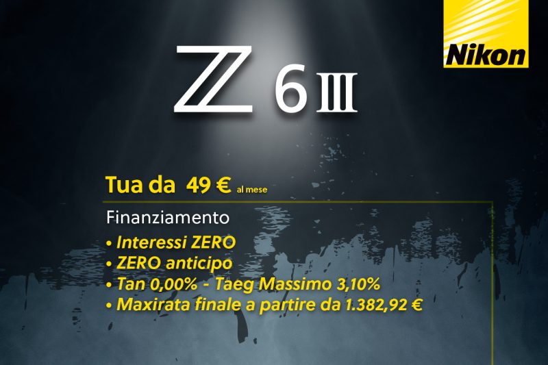 Nikon tasso 0 finanziamento su Z6 III