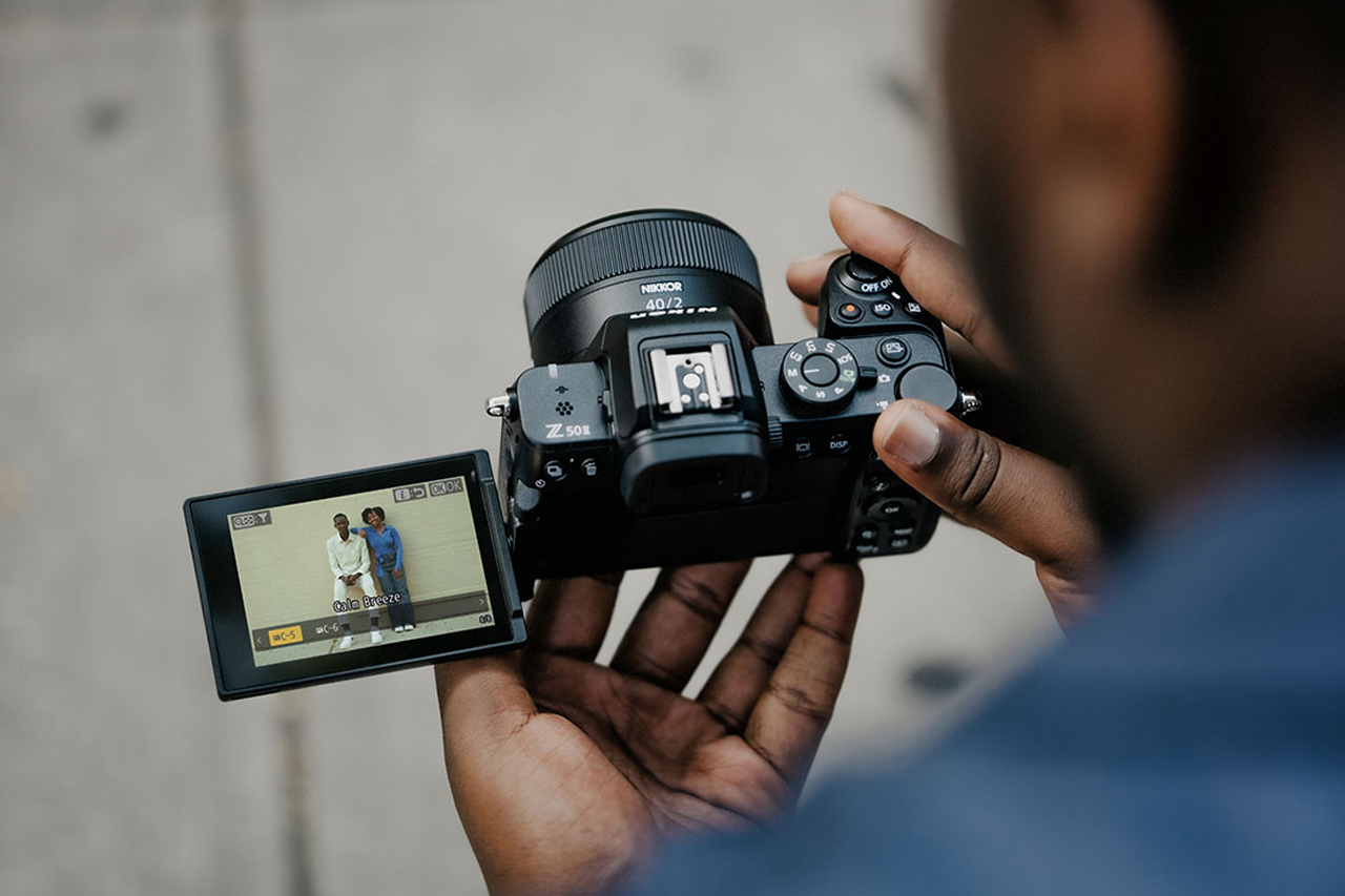 Nikon Z50II durante l'utilizzo