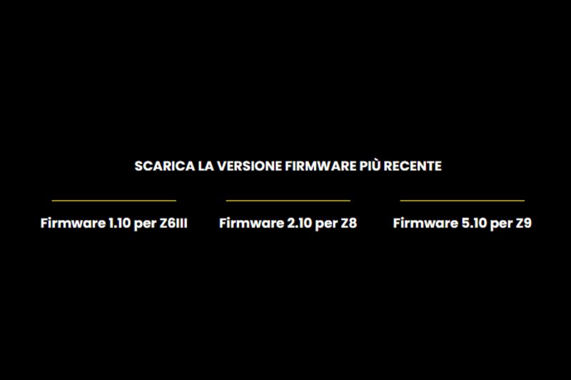 Nikon: nuove versioni firmware