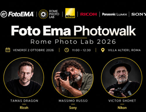 Foto Ema al Rome Photo Lab 2026: il 2 ottobre photowalk con Nikon, Panasonic, Ricoh e Sony.